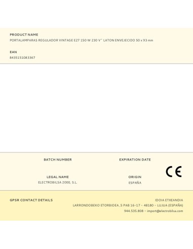 Portalámparas regulador vintage e27 4 a 150 w...