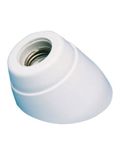 Portalámparas superficie curvo interior e27 porcelana blanco