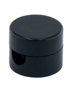 Sujetacables de plástico, redondo, negro, 5 uds