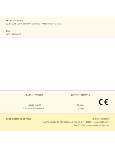 Sujetacables de plástico, redondo,...