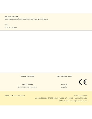 Sujetacables de plástico, cilíndrico, en v,...