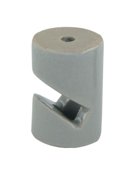 Sujetacables porcelana cilíndrico en v negro, 5 uds, ø20 x 30 mm