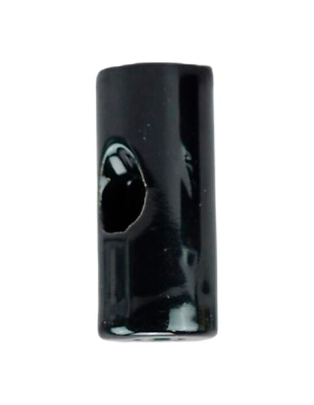 Derivacables de porcelana cilíndrico para techo, negro, 5 uds ø20 x 45 mm