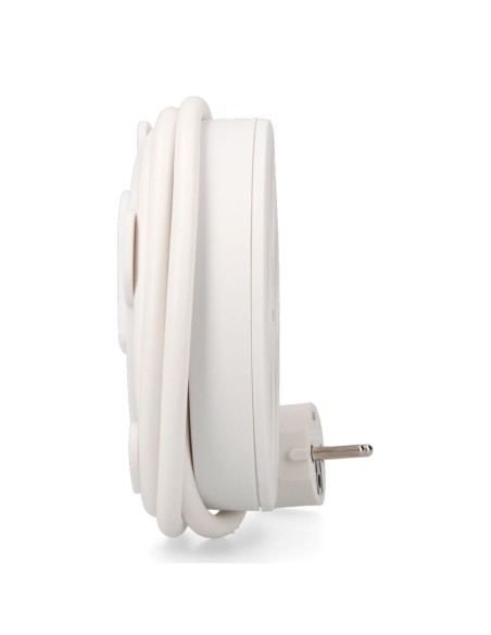 Prolongador redondo con 5 tomas 2p+t schuko, con interruptor, 16 a 250 v, cable h05vv-f 3g1,5mm² de 1,5 m, blanco
