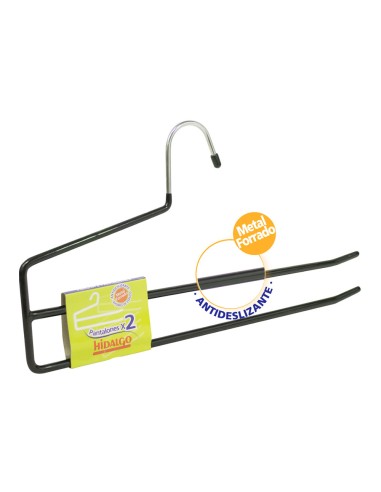 Percha antideslizante para 2 pantalones, color azul