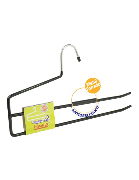 Percha antideslizante para 2 pantalones, color azul