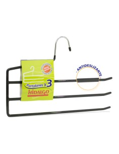 Percha antideslizante para 3 pantalones, color azul
