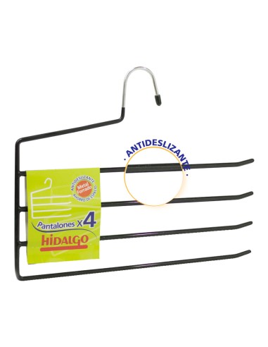 Percha antideslizante para 4 pantalones, color azul