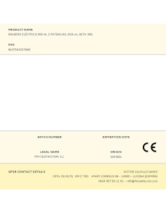 Brasero eléctrico beta-900, 2 potencias 450 w / 900 w, ø39 cm 2