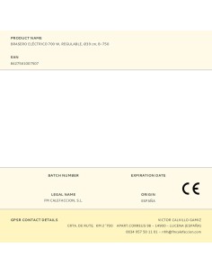 Brasero eléctrico b-750, 700 w, regulable, ø39 cm 2