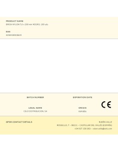 Brida nylon 7,6 x 200 mm negra, 100 uds 2