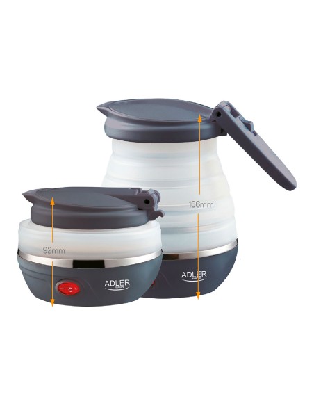 Hervidor portátil plegable de silicona ad 1279, 750 w, 0,6 l