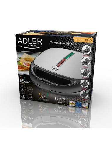 Sandwichera multifunción 5 en 1 ad 3040 1200 w
