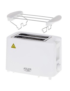 Tostadora 2 ranuras ad 3223, blanca, 900 w 2
