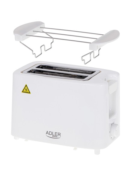 Tostadora 2 ranuras ad 3223, blanca, 900 w