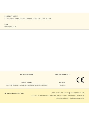 Batidora de mano ad 4622 300 w