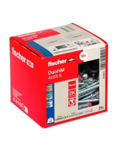 Tacos duo hm ø4 x 55 mm + tornillos ø8 x 55 mm , caja 25 uds