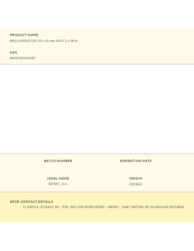 Malla revoco mortero 10 x 10 mm azul 1 x 50 m