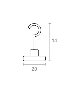 Imán neodimio gancho im32 níquel 20 x 14 mm 2