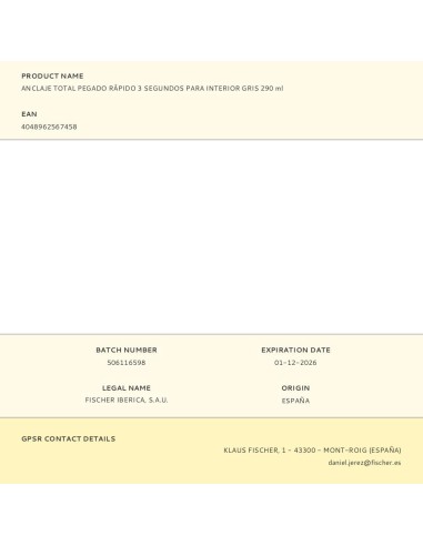 Anclaje total pegado rápido 3 segundos para...