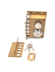 Cerradura sobreponer crs01 derecha, pintado oro 2