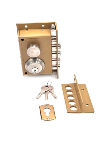 Cerradura sobreponer crs01 izquierda pintado oro