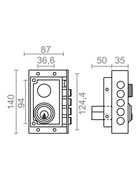 Cerradura sobreponer crs01 izquierda pintado oro