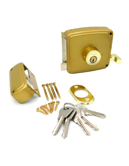 Cerradura sobreponer crs02 dcha 50 x 100 mm pintado oro