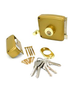 Cerradura sobreponer crs02 izquierda 50 x 100 mm pintado oro 2
