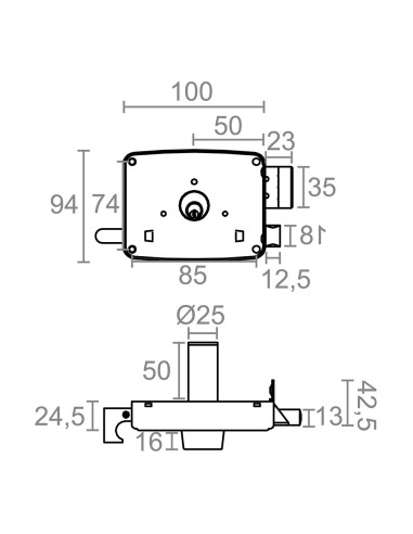 Cerradura sobreponer crs02 izquierda 50 x 100...