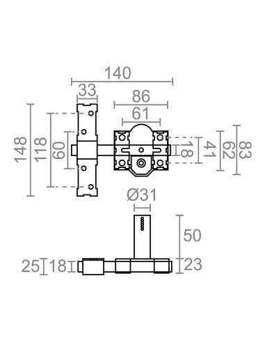 Cerrojo sobreponer crr10 86b/50 mm pintado gris