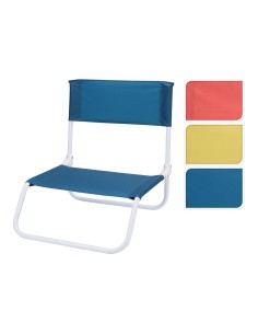 Silla de playa metalica plegable 45x50x45cm colores surtidos