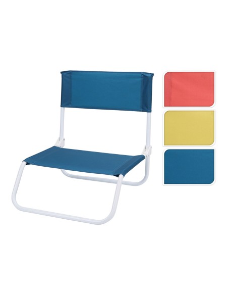Silla de playa metalica plegable 45x50x45cm colores surtidos