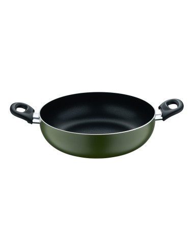 Olla baja de aluminio prensado con tapa,...