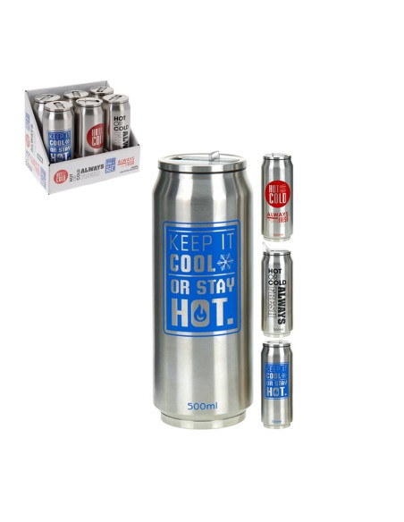 Taza térmica modelo lata con boquilla 500 ml modelos surtidos