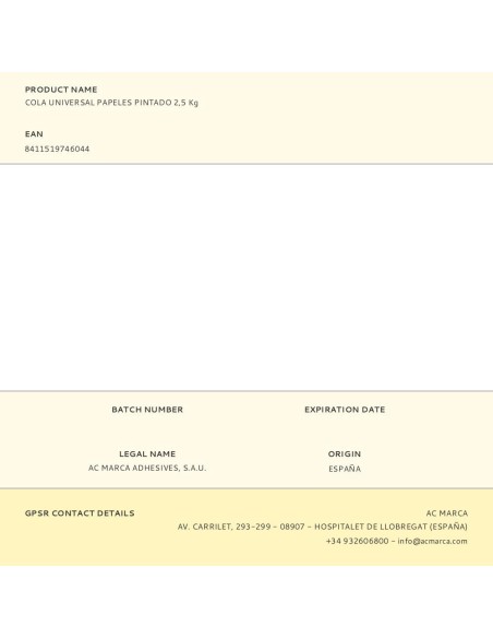 Cola universal papeles pintado 2,5 l