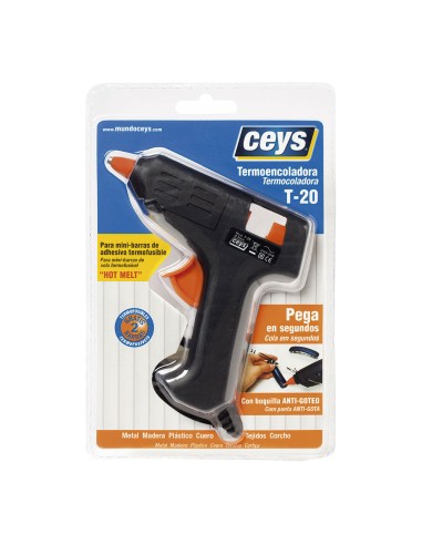 Pistola termofusible mini t-20, para barras de ø8 mm