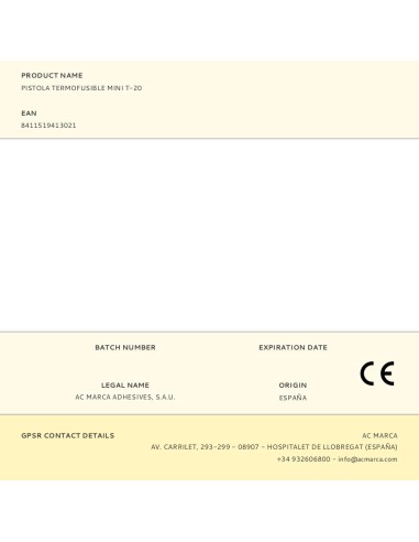 Pistola termofusible mini t-20, para barras de...