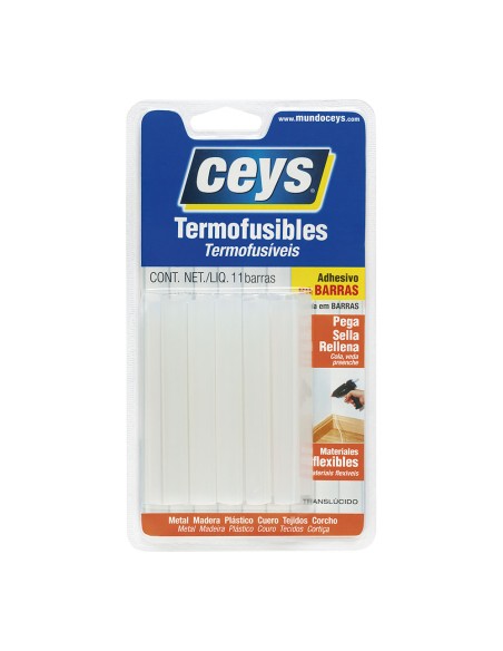 Barra de cola termofusible mini translúcido ø8 x 100 mm, 11 uds