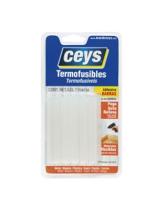 Barra de cola termofusible translúcido ø11 x 90 mm, 11 uds