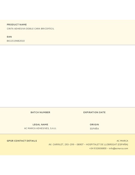 Cinta adhesiva doble cara bricofácil 15 mm x 2 m