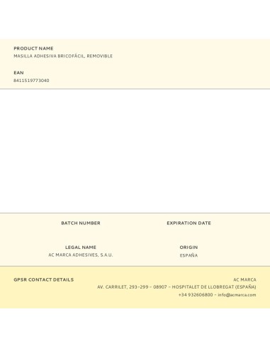 Masilla adhesiva reutilizable 50 g