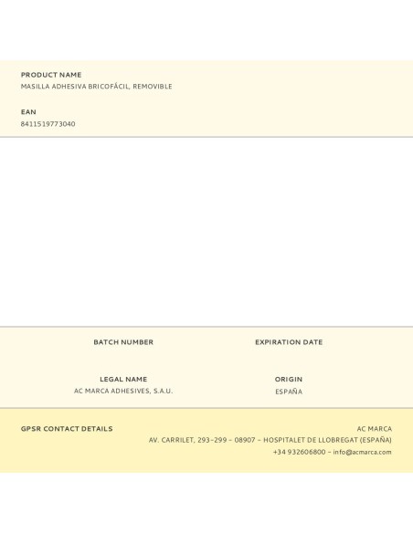 Masilla adhesiva reutilizable 50 g