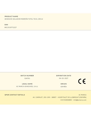 Adhesivo sellador total tech marrón 290 ml