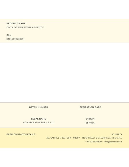 Agua stop cinta extrema negra 10 cm x 1,5 m