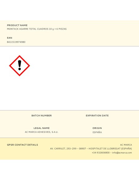 Montack agarre total cuadros 10 g + 6 piezas