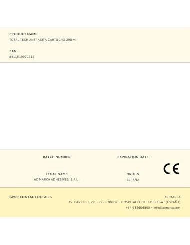 Adhesivo sellador total tech antracita 290 ml