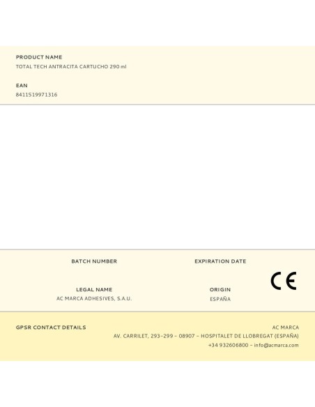 Adhesivo sellador total tech antracita 290 ml