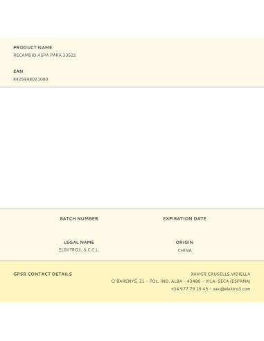 Recambio aspa para 33521