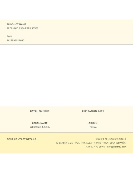 Recambio aspa para 33521